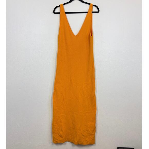 Free People Beach Daniela Micro Ribbed Midi Dress Large - Picture 1 of 4